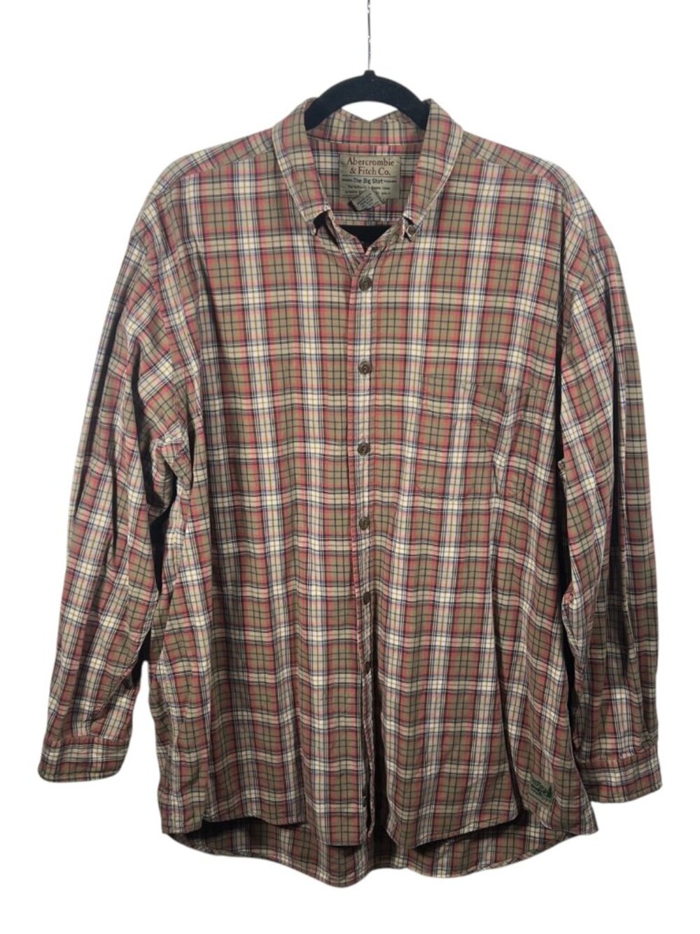Vtg Abercrombie Fitch Shirt Mens Large The Big Shirt Button Down Plaid Y2K 90s